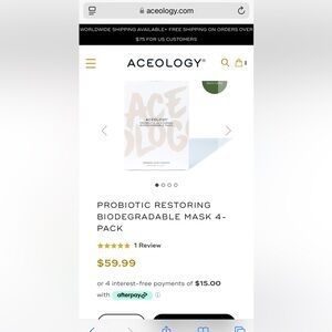 Aceology masks, full set, never used